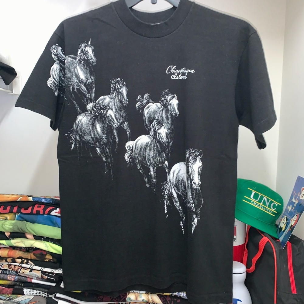 Vintage 90s Wild Horse Equestrian T Shirt L